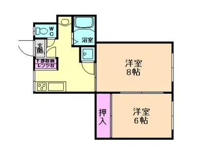平野マンション(2K/3階)の間取り写真