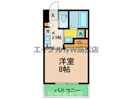 シャリンティア(1K/1階)の間取り写真