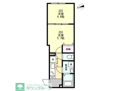 湘南辻堂テラス(2K/2階)の間取り写真