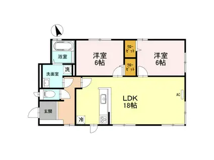 メイマオ(2LDK/1階)の間取り写真