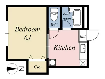 メゾン葛西駅前(1DK/2階)の間取り写真