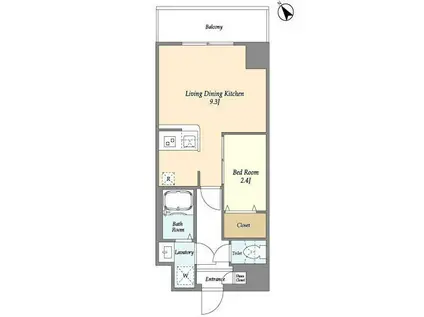 アルファコート曳舟(1LDK/2階)の間取り写真