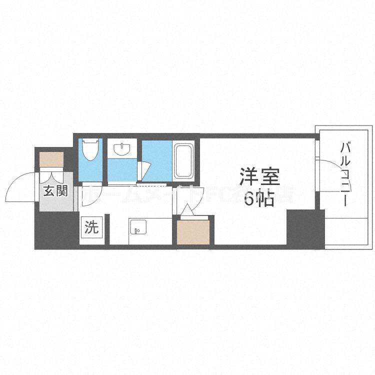 バウスフラッツ新大阪(1K/9階)の間取り写真
