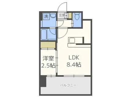 ドゥーエ赤坂(1LDK/2階)の間取り写真