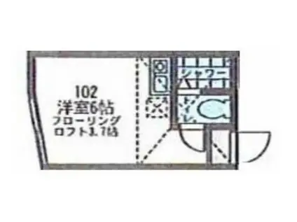 ユナイト日の出リカルドの杜(ワンルーム/1階)の間取り写真