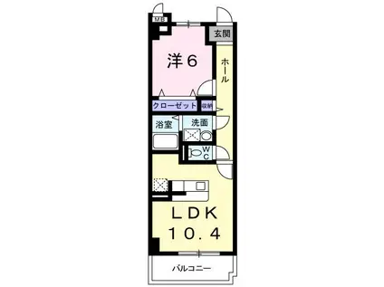 ヴィラ・ネオユニゾン(1LDK/6階)の間取り写真