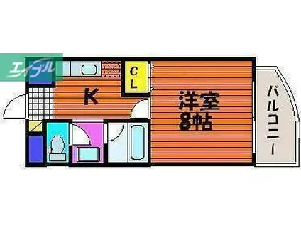 アミスター大供(1K/8階)の間取り写真