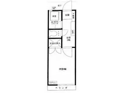 第10アオイビル(1K/1階)の間取り写真