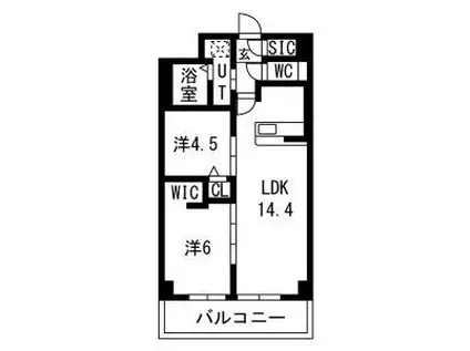 ARCTURUS 豊明寺池マンション(2LDK/5階)の間取り写真