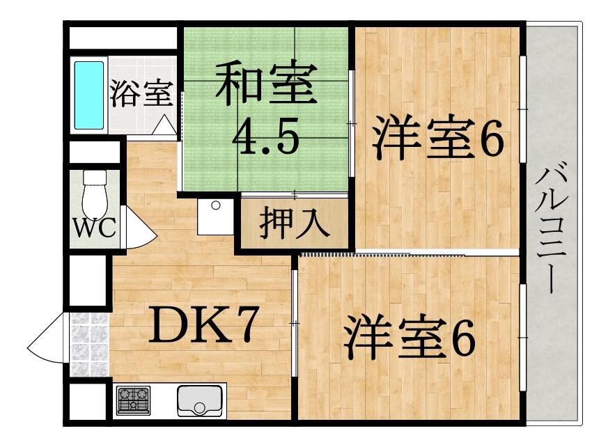 新栄マンション(3DK/1階)の間取り写真