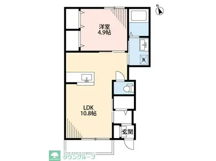 クレール松葉 III(1LDK/1階)の間取り写真