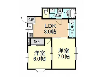 泉ハイツ(2LDK/3階)の間取り写真