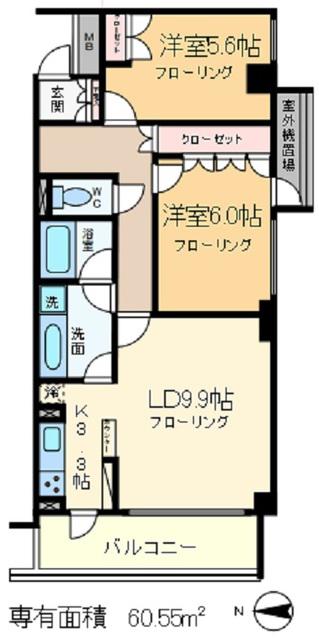 JMFレジデンス赤羽志茂(1LDK/2階)の間取り写真