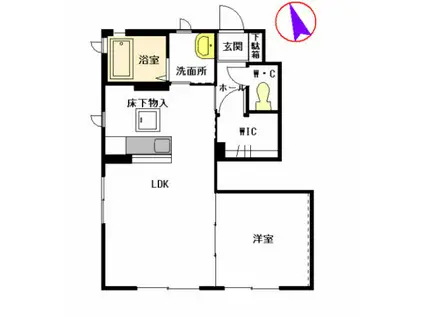 シャーメゾン愛宕A棟(1LDK/1階)の間取り写真
