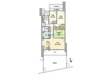 トラスティア北野(3LDK/1階)の間取り写真