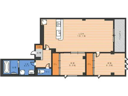 RAPPORT(2LDK/3階)の間取り写真