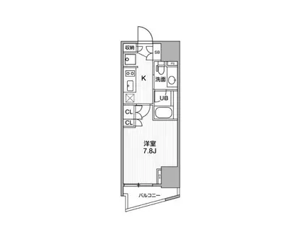 シーズンフラッツ大井町(1K/3階)の間取り写真