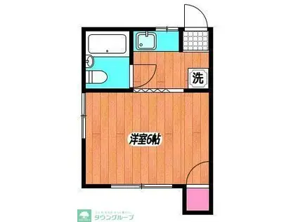 岡村アパート(1K/1階)の間取り写真