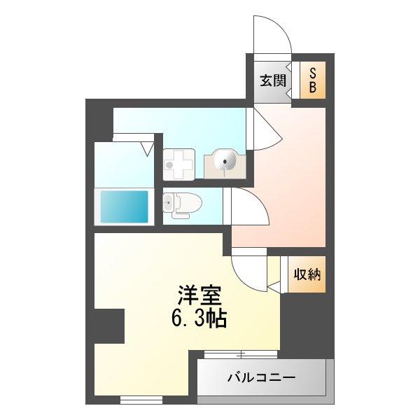 グランパシフィック木川東(1K/7階)の間取り写真