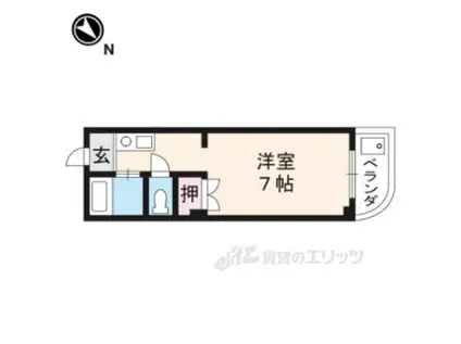 ヴィラモナミ(1K/2階)の間取り写真