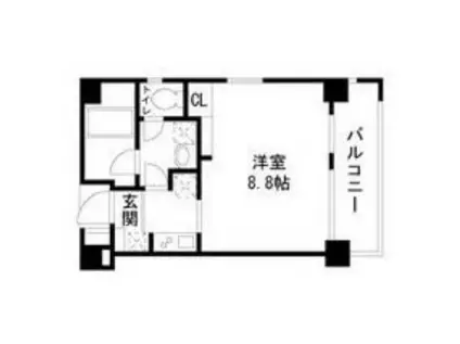 GRADITO RYOGOKU(1K/2階)の間取り写真