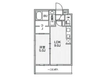 ALIVIS本八幡(1LDK/2階)の間取り写真