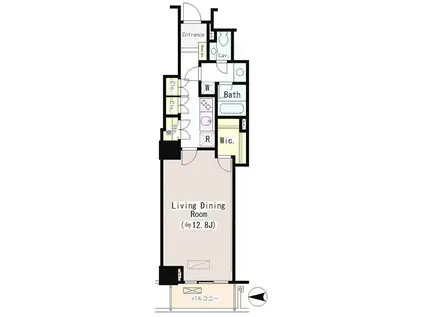 恵比寿ガーデンテラス弐番館(1K/9階)の間取り写真