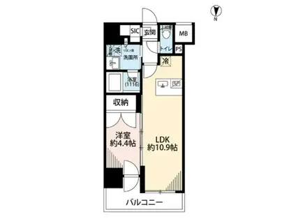 プレール・ドゥーク亀戸VI(1LDK/3階)の間取り写真