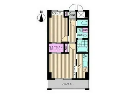 GARDEN SQUARE ガーデンスクエア(1LDK/4階)の間取り写真