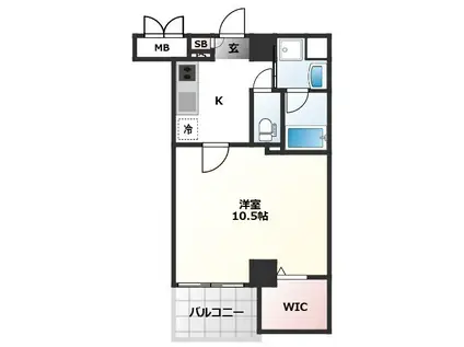 カスターニャ フォレスタ(1K/2階)の間取り写真