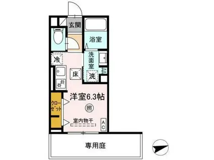 LUCE船越(ワンルーム/1階)の間取り写真