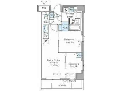 DAIWA GRACE MAISON 亀有(2LDK/2階)の間取り写真