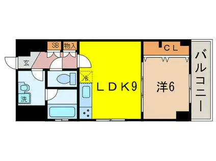 ハイライフ高田馬場(1LDK/3階)の間取り写真