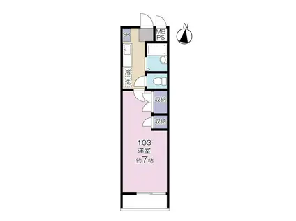 ヴィラクレール(1K/1階)の間取り写真