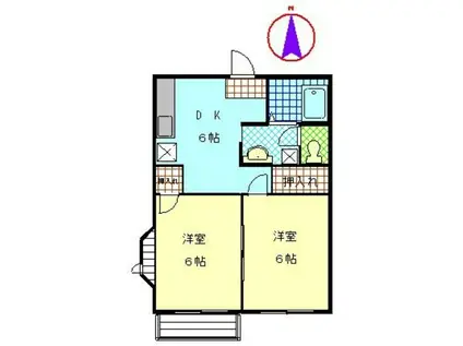 ブリリアントハイツ(2DK/1階)の間取り写真