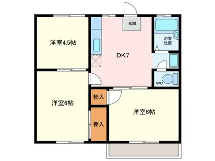 パストラル浦島I(3DK/2階)の間取り写真