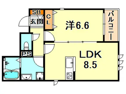 メゾン ココ(1LDK/3階)の間取り写真