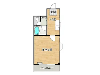 ルーミー堺東(1K/3階)の間取り写真