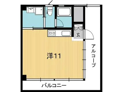 カーサ・デレ・モーレ(ワンルーム/4階)の間取り写真