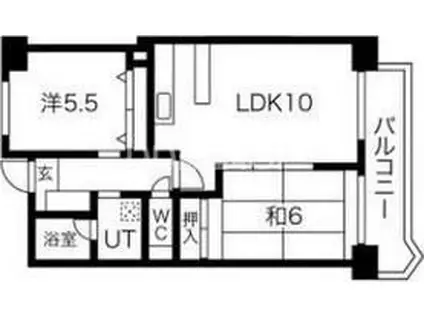 キャステール安倍館(2LDK/3階)の間取り写真