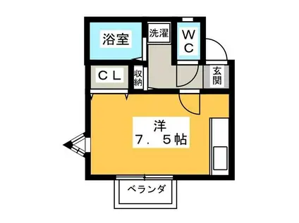 リバーサイド阿山(ワンルーム/2階)の間取り写真