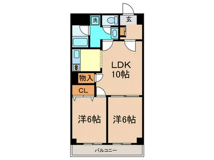 メゾンエル桜新町(2LDK/3階)の間取り写真