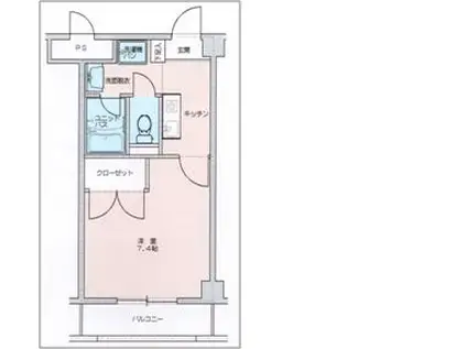 フォックスレイク(1K/3階)の間取り写真