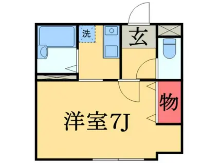 ドミールパスァパス(ワンルーム/2階)の間取り写真