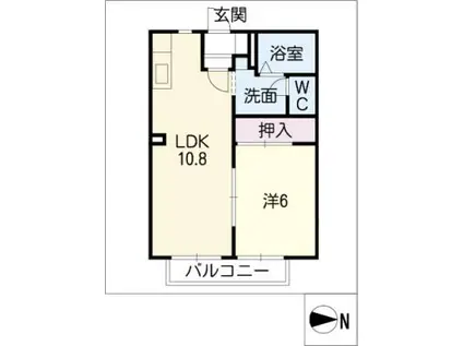 アマリージュ(1LDK/2階)の間取り写真