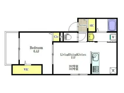 NSグランドール(1LDK/2階)の間取り写真