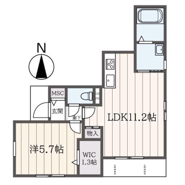 KOMINAMI MAISON NONO(1SLDK/1階)の間取り写真