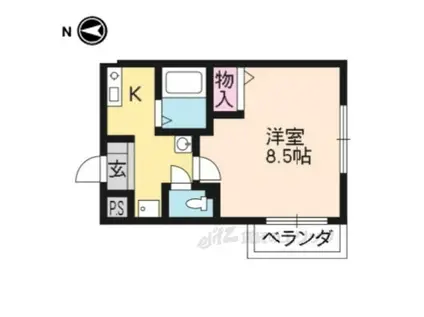 VINGT-SEPTきぬがさ(1K/3階)の間取り写真