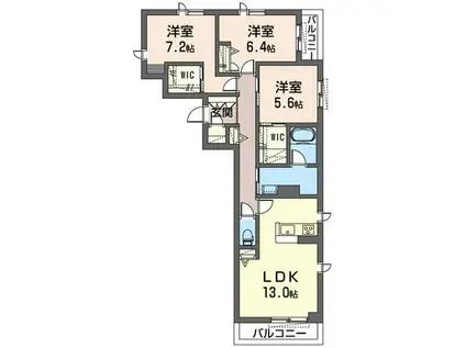 エムリエート(3LDK/3階)の間取り写真