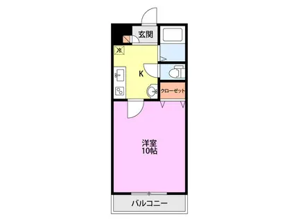 HILLS道玄坂(1K/3階)の間取り写真